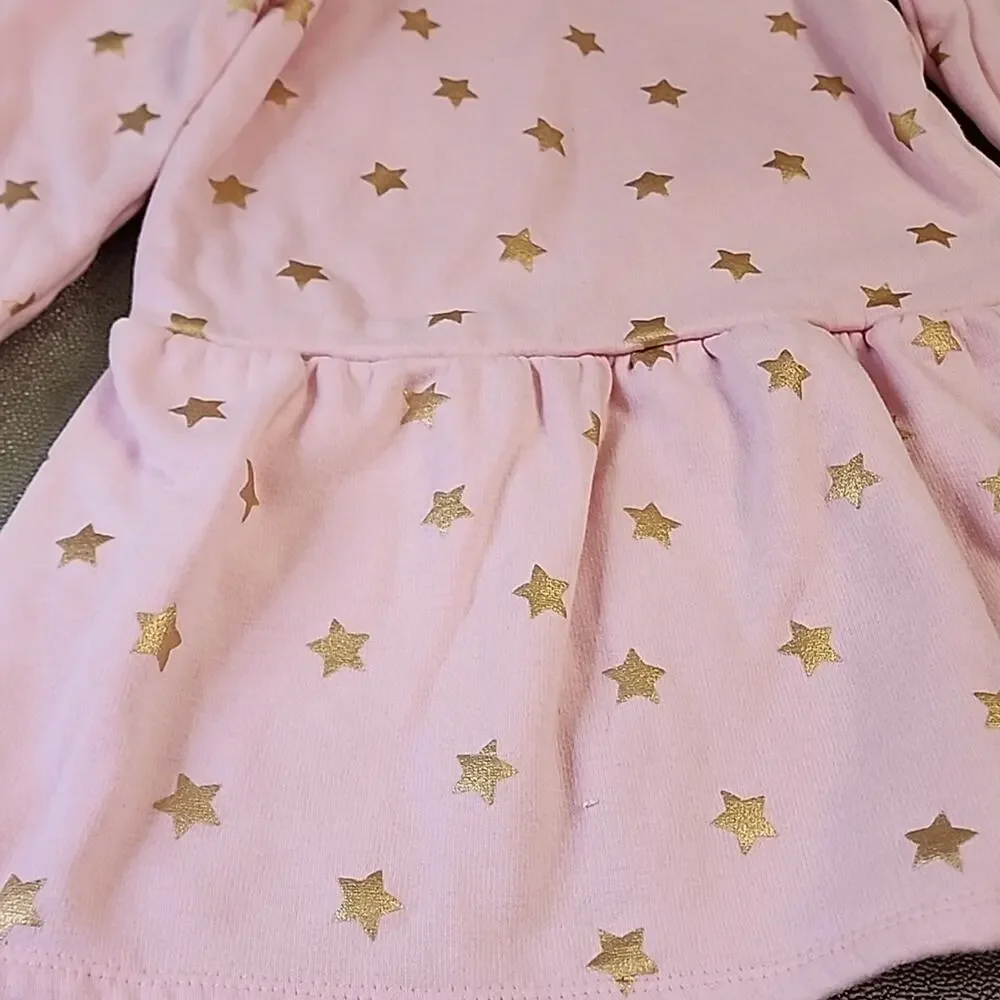 Gymboreee Pink Sweater Dress with Gold Stars